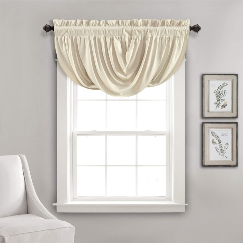 Lush decor waterfall valance neutral 42 by 18
